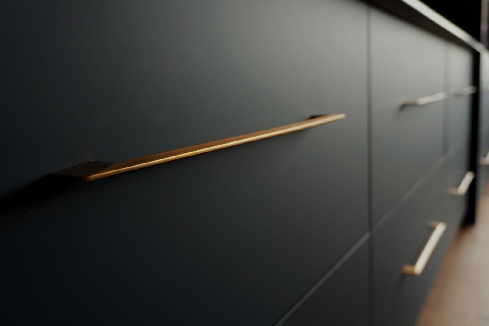 Dark wood bathroom vanity
