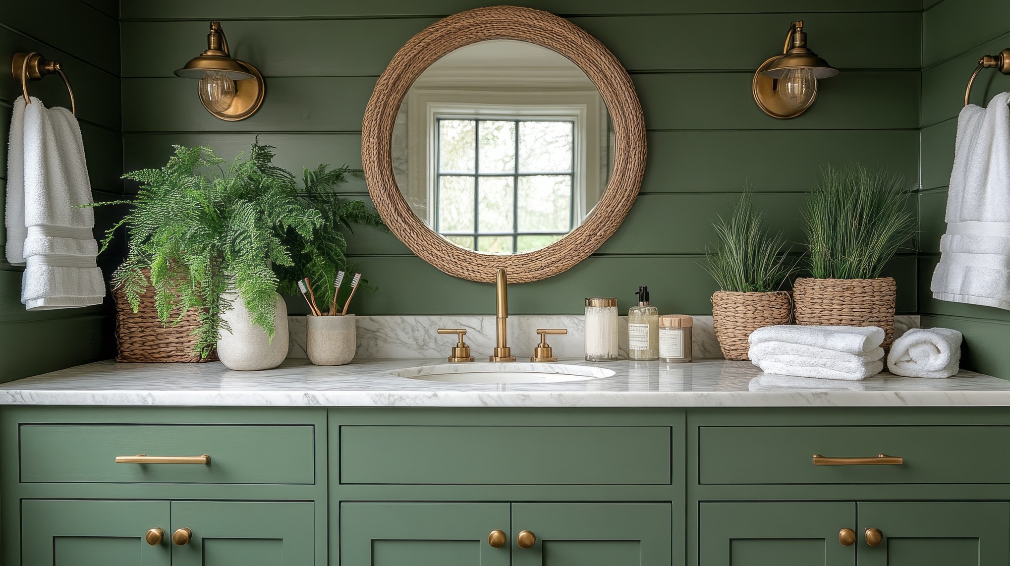 Custom green bathroom vanity in Montréal by Limakdéco
