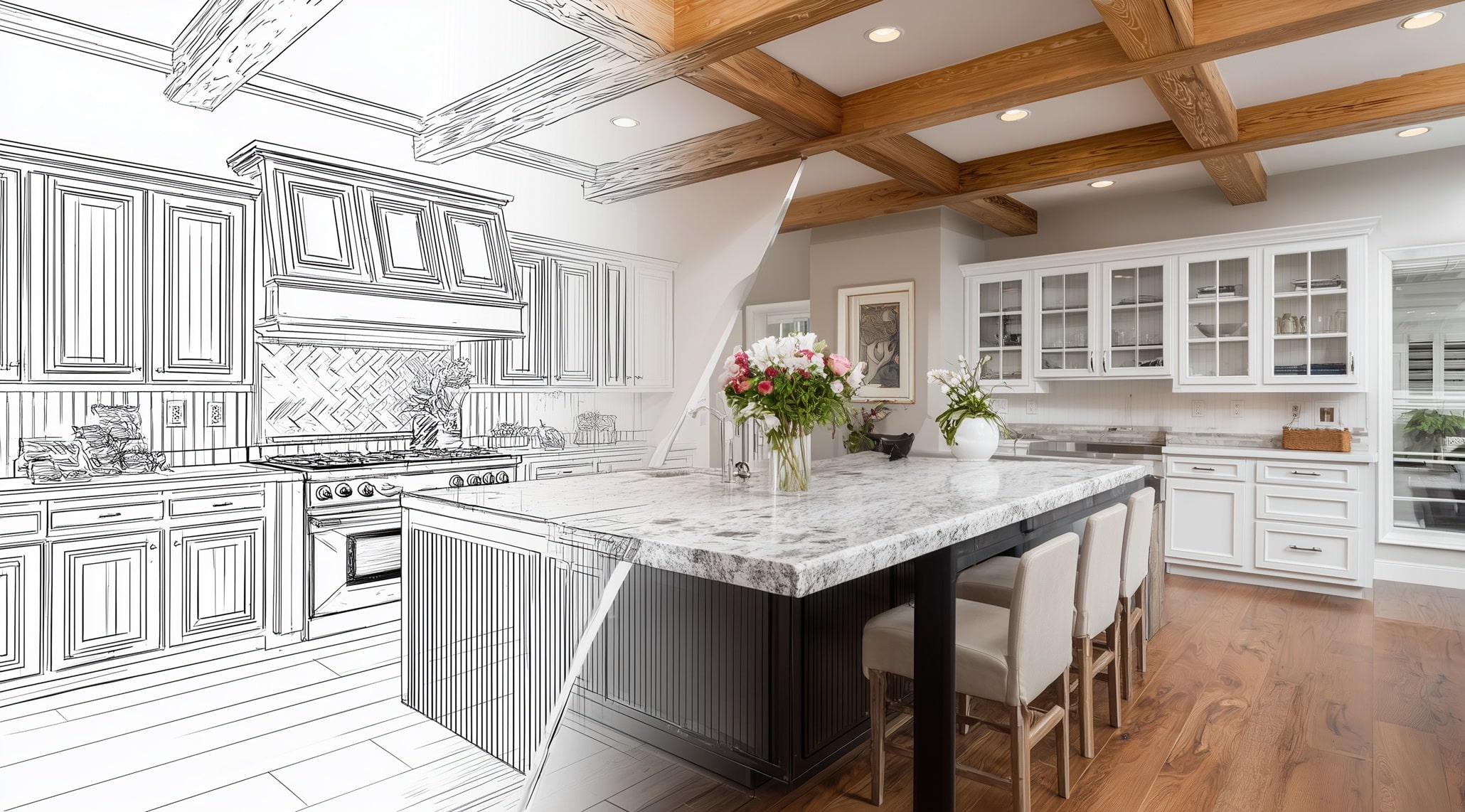 Kitchen design plan for a Montréal home by Limakdéco